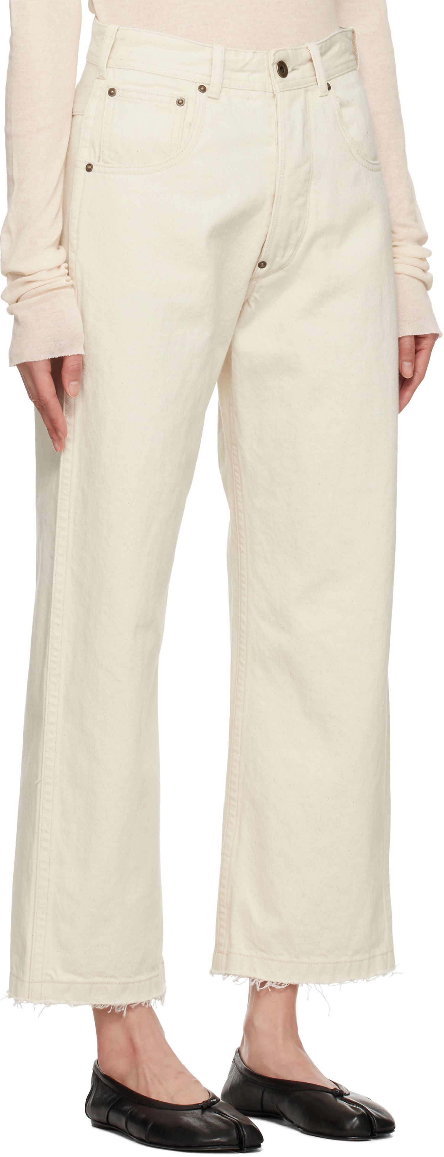 Jeans Maison Margiela Maison Margiela Frayed Jeans Hvid | S50LA0240 M30026, 1