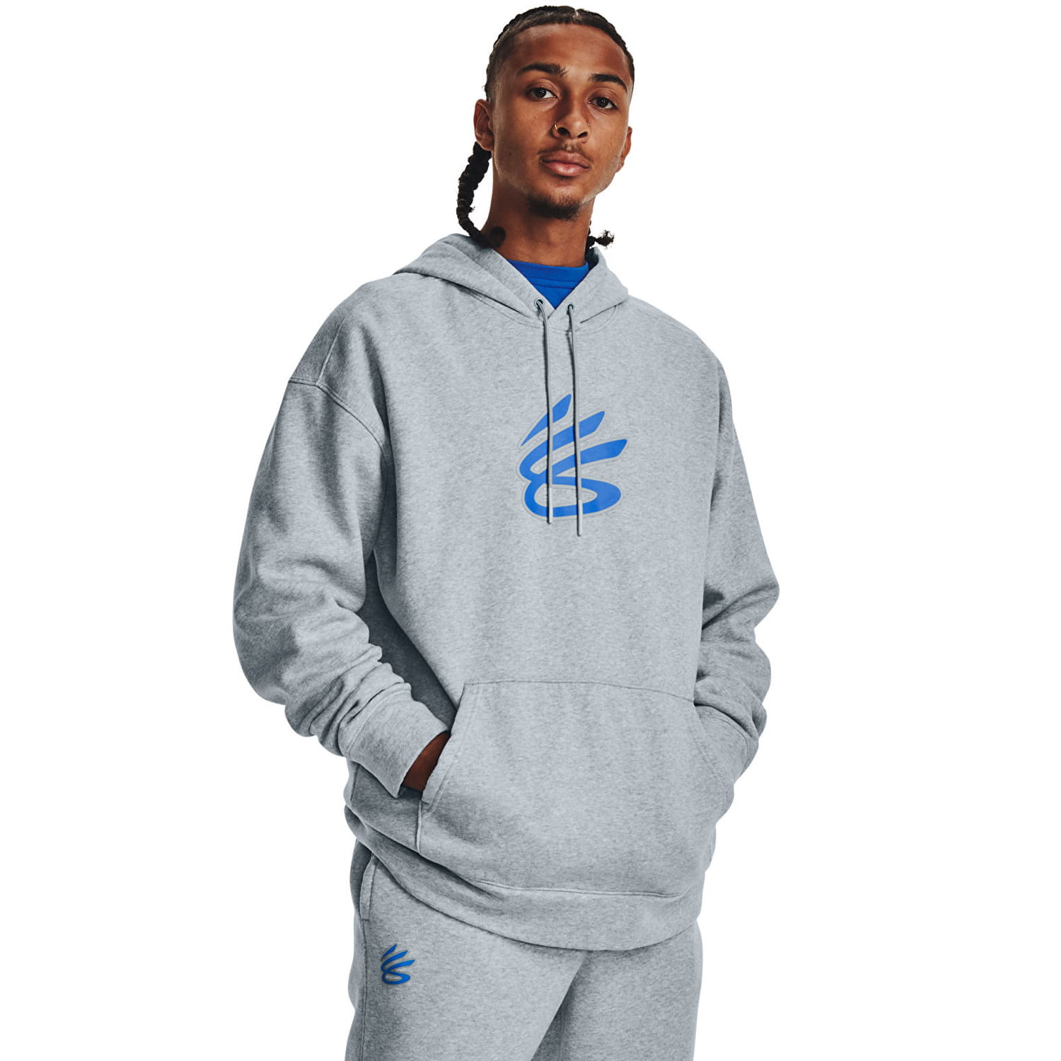 Sweatshirt Under Armour Curry Big Splash Po Hoodie Blue Grå | 1374298-465, 1