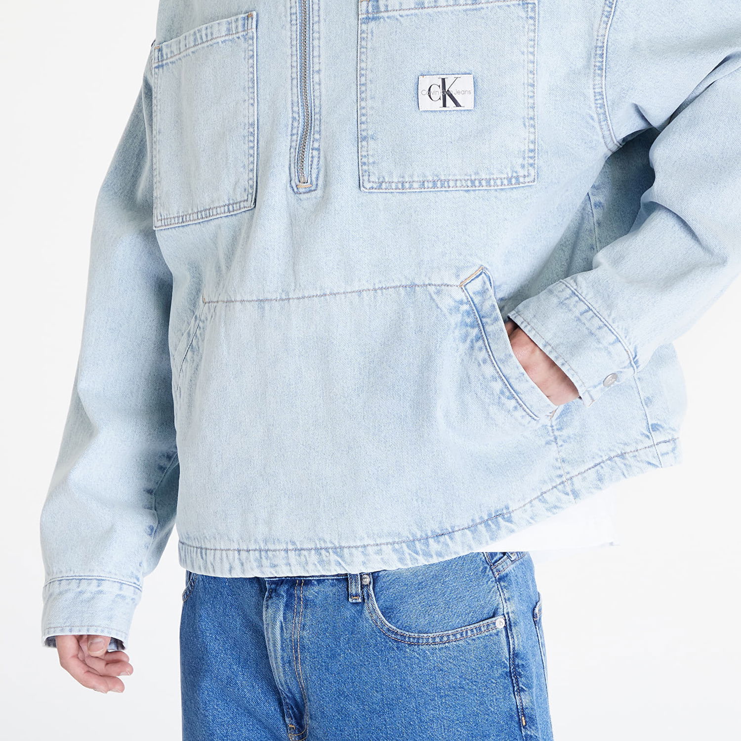 Jakke CALVIN KLEIN Jeans Denim Pop Over Jacket Turkis | J30J324863 1AA, 1