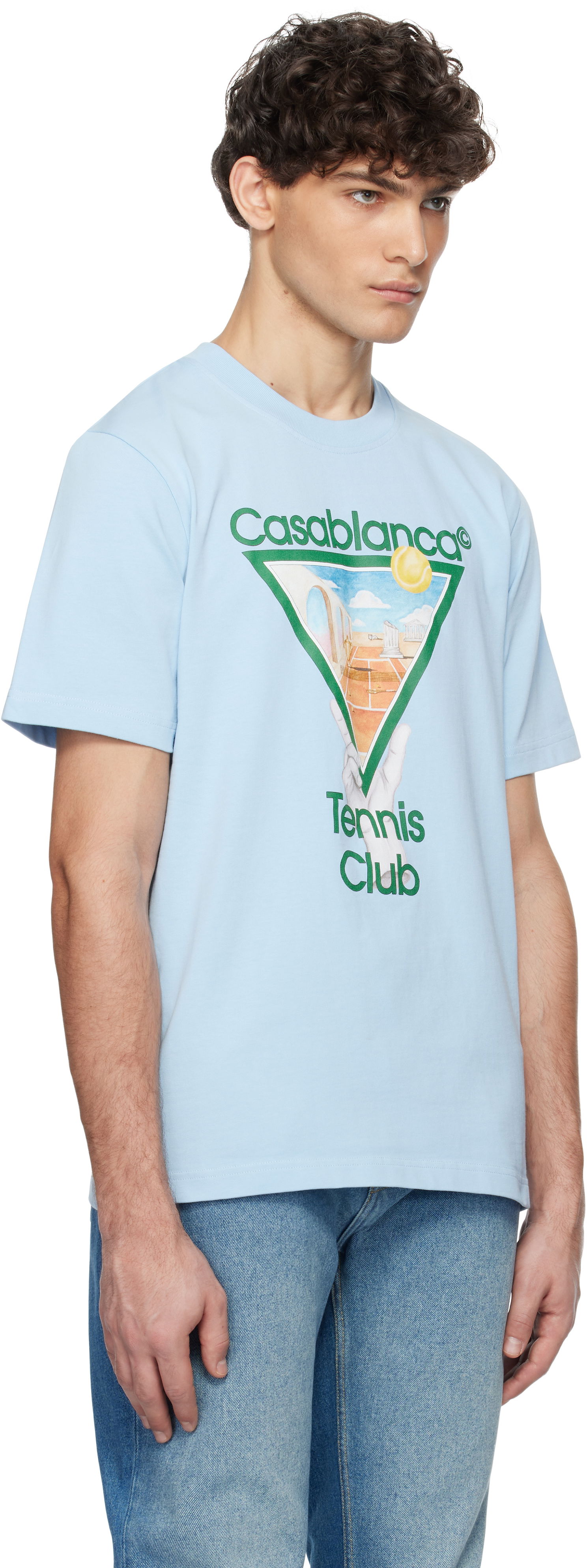 T-shirt Casablanca Metaphysical Tennis Icon T-Shirt Blå | U-MPS25-JTS-001-09, 1