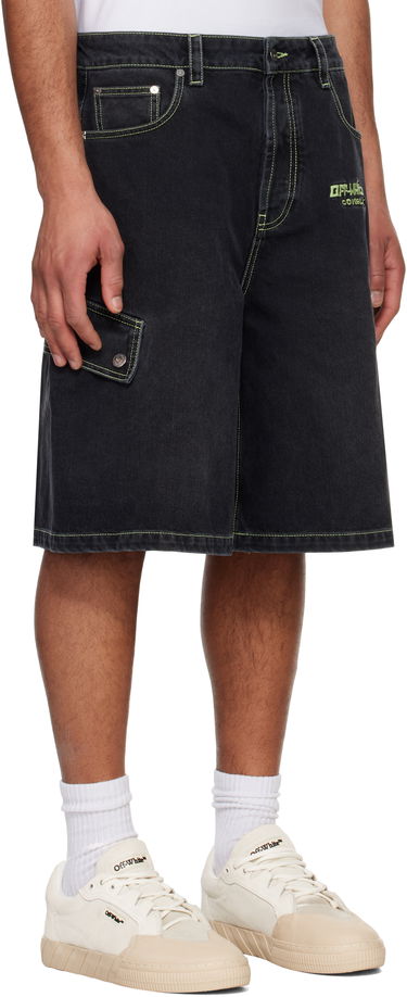 Shorts Off-White Off-White Safari Cargo Denim Shorts Sort | OMYC024S25DEN0021350, 1