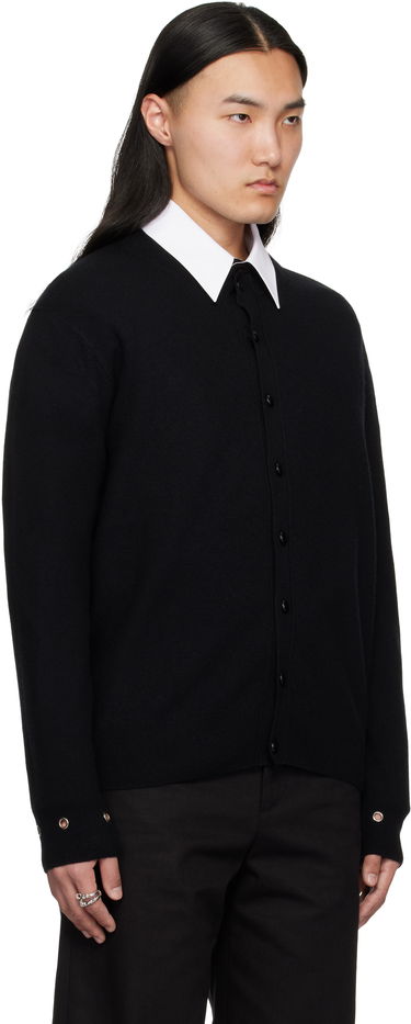 Sweater We11done We11done Eyelet Detail Cardigan Sort | WD-KC0-25-617-U-BK, 1