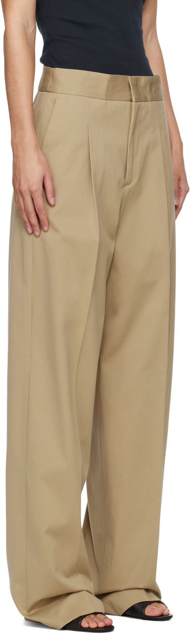 Bukser MSGM MSGM Faille Pleated Trousers Beige | 3841MDP20 257138, 1