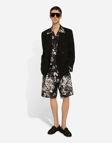Shorts Dolce & Gabbana Floral-Print Silk Shorts Sort | GV37ATIS1VSHN5DY, 1