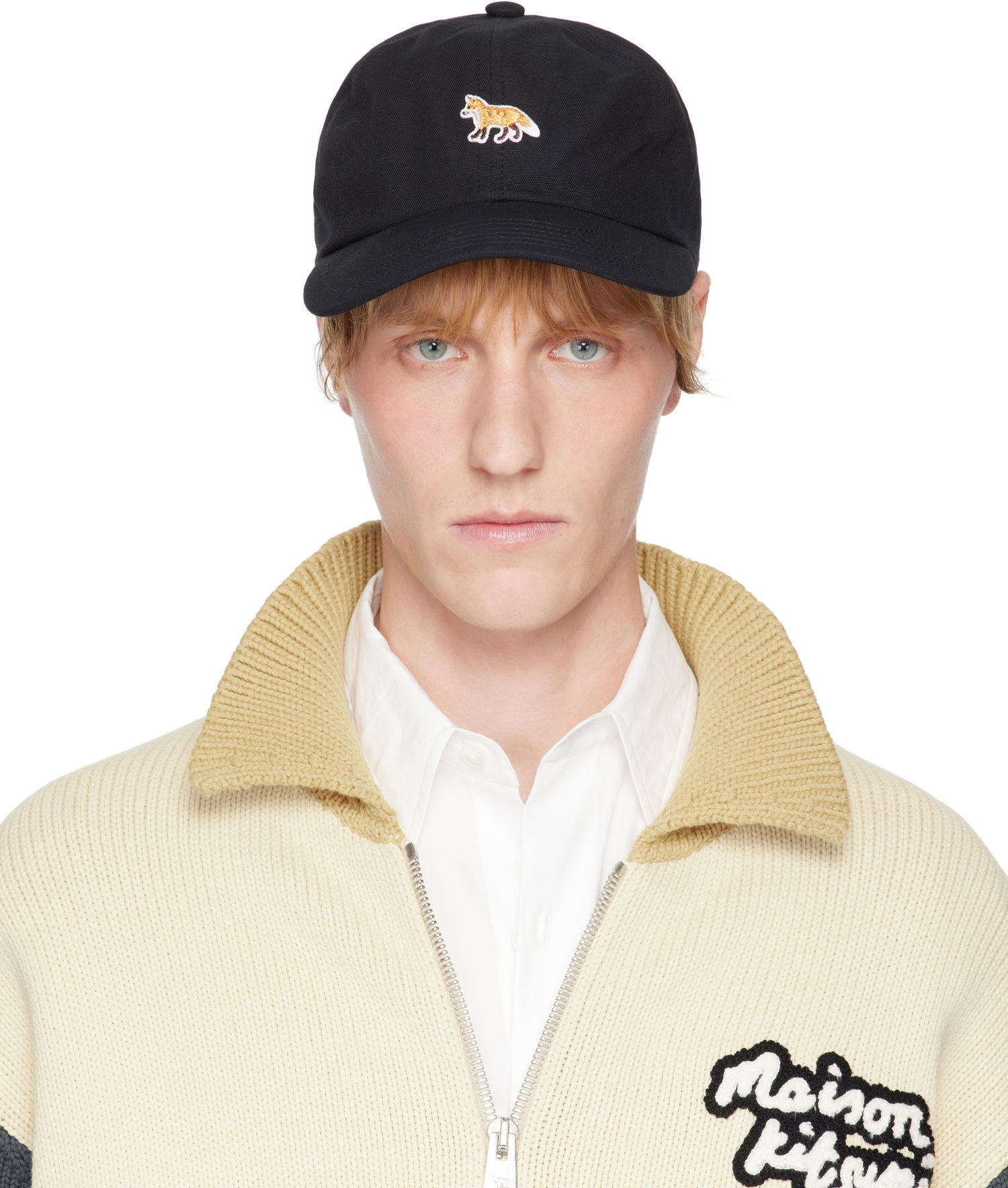 Kasket MAISON KITSUNÉ Maison Kitsuné Baby Fox Baseball Cap Sort | OW06109WB0026, 0