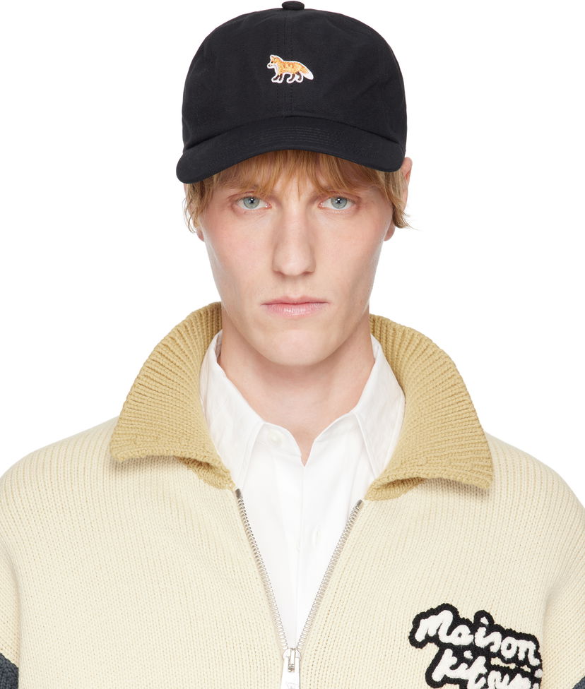 Kasket MAISON KITSUNÉ Maison Kitsuné Baby Fox Baseball Cap Sort | OW06109WB0026
