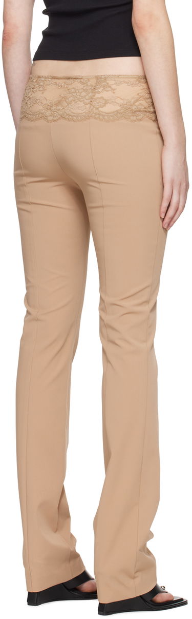 Bukser Blumarine Slim Fit Lace Waist Trousers Beige | P422P115A, 2