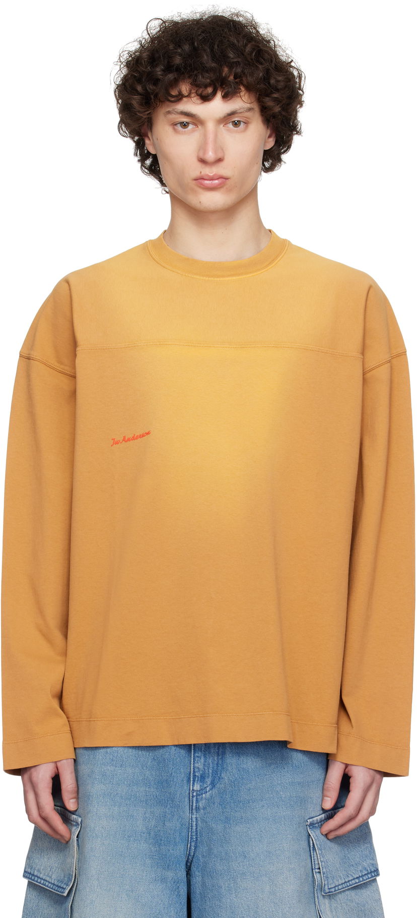 Sweater JW Anderson JW Anderson Long Sleeve T-Shirt Gul | JT0290-PG1800