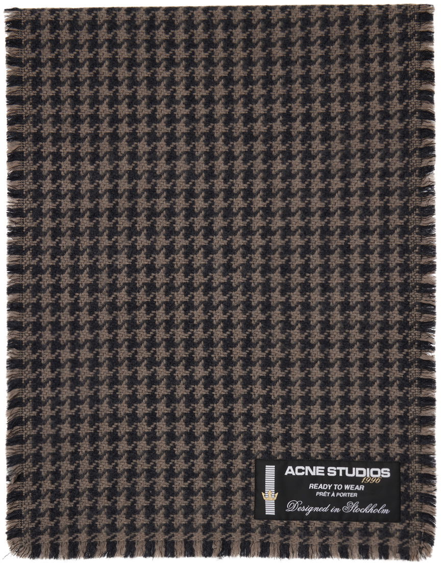 Tørklæde Acne Studios Houndstooth Scarf Grå | CA0264-, 0