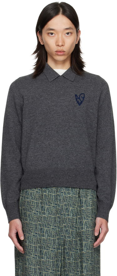 Sweater Acne Studios Acne Studios Yak Wool Polo Sweater Grå | B60380-, 0