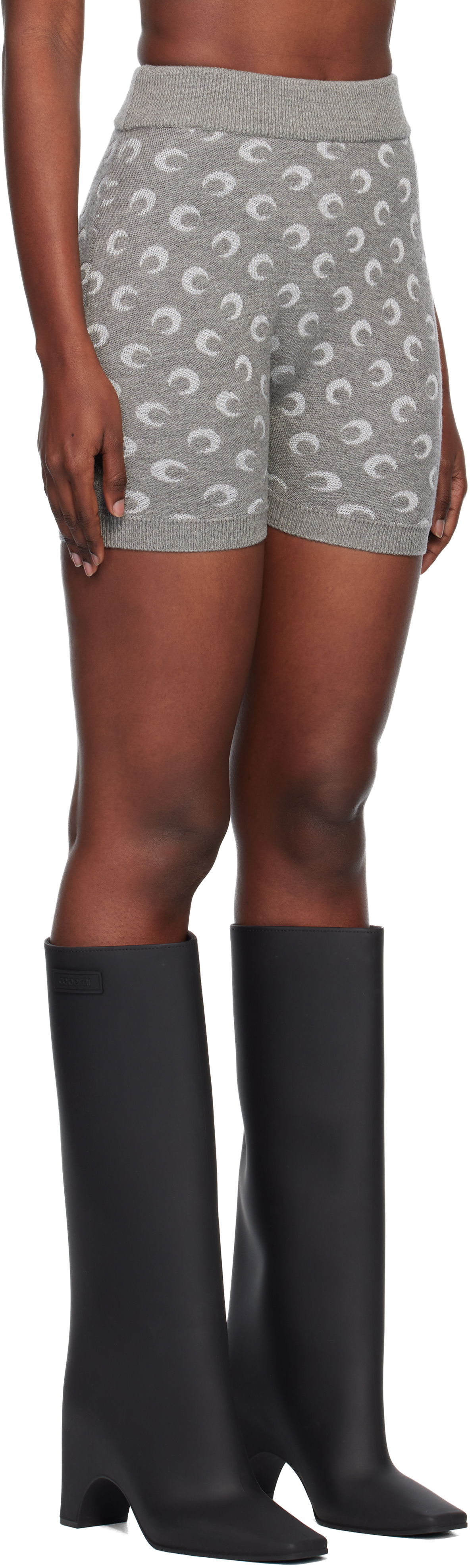 Shorts Marine Serre Marine Serre Moon Jacquard Knit Shorts Grå | WSH013ACKNI0530, 1