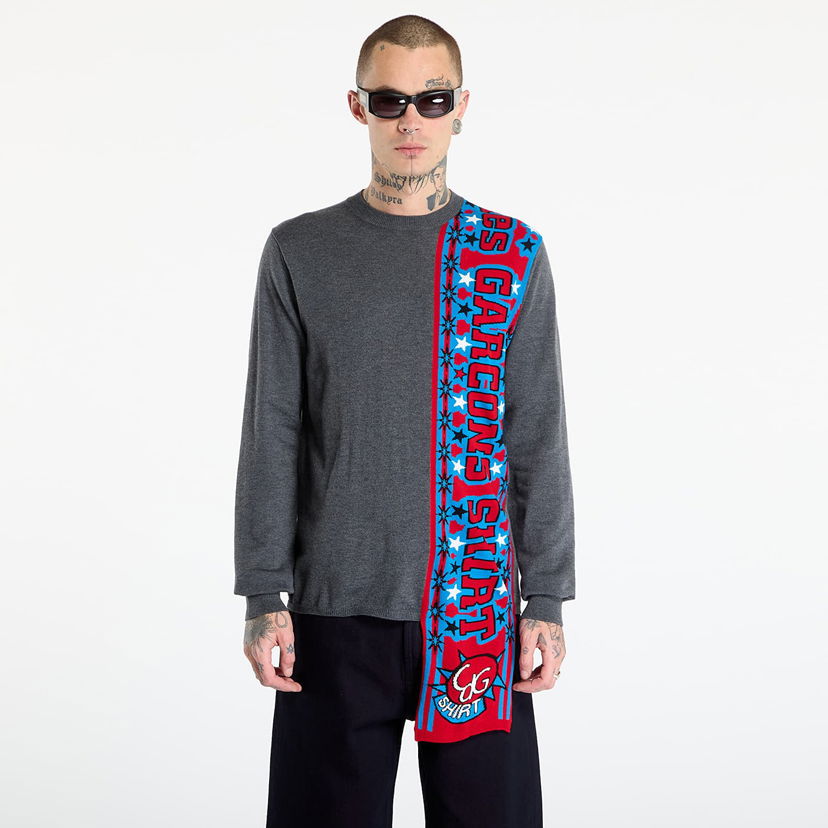 Sweater Comme des Garçons Comme des Garçons SHIRT Soccer Scarf Knitted Sweater Flerfarvet | FP-N004-W25 Grey