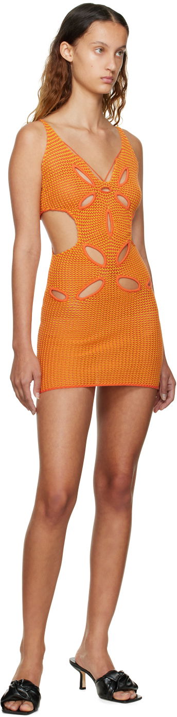 Kjole GUIZIO Guizio Knit Mini Dress Orange | MD 1, 3