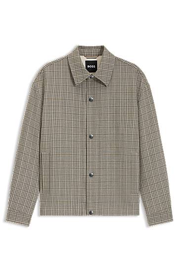 Jakke BOSS Relaxed Fit Stretch Overshirt Beige | 50546049, 0