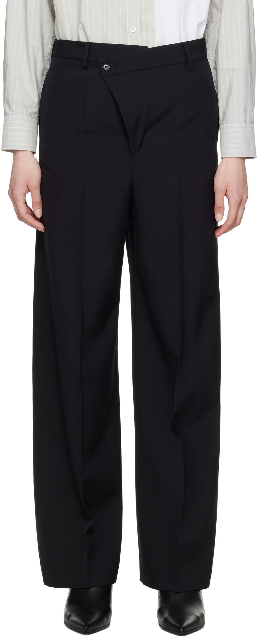 Bukser Maison Margiela MM6 Maison Margiela Light Wool Blend Wide Leg Trousers Sort | S62KB0222 M35436