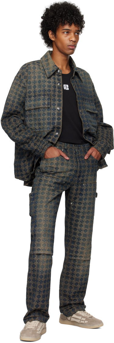 Jakke AMIRI AMIRI MA Quad Jacquard Denim Overshirt Blå | AMDNOS1010, 3