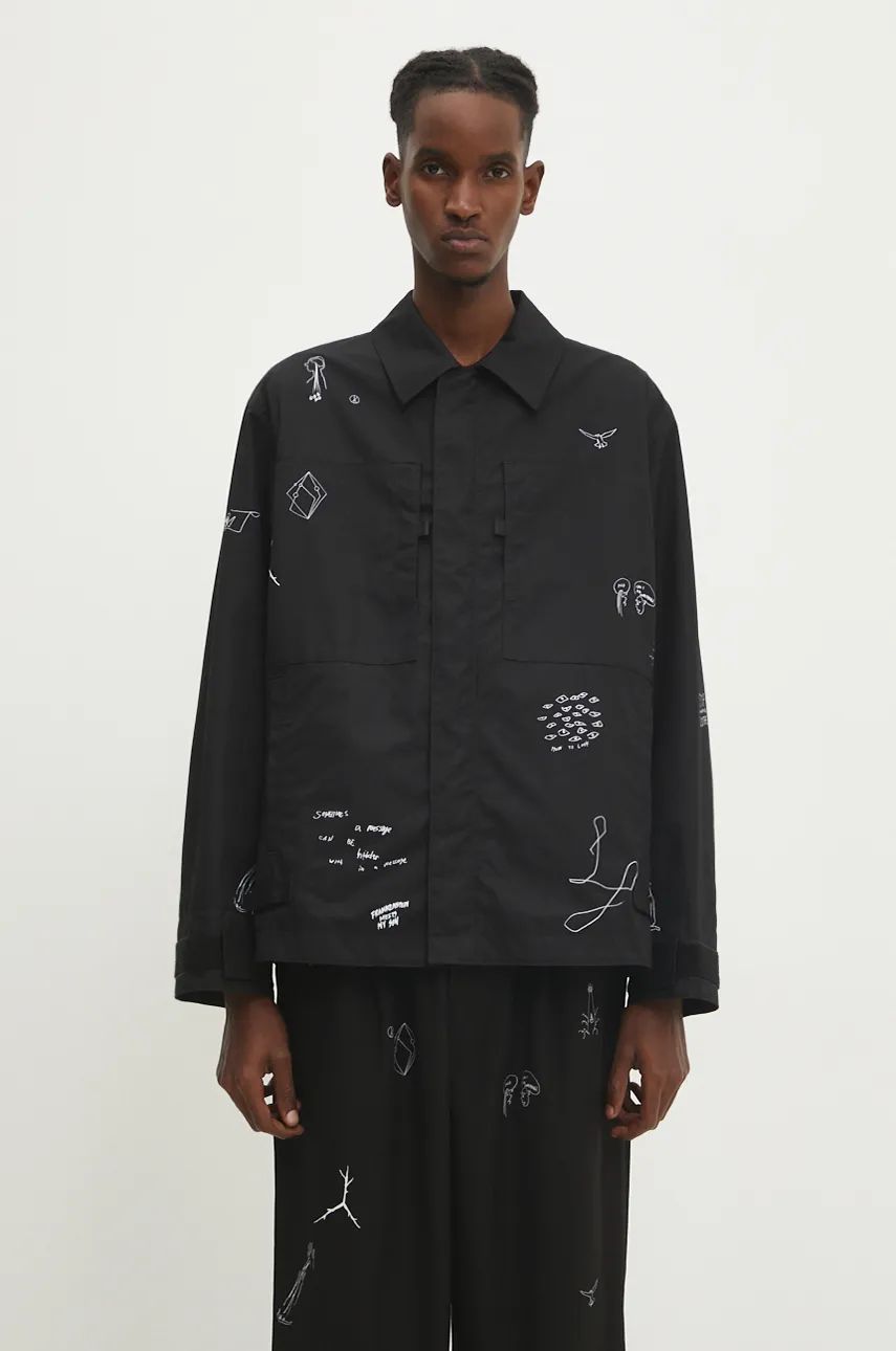 Jakke UNDERCOVER Oversize Jacket with Print Sort | UC2D4212, 0