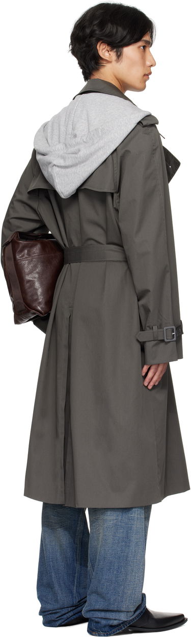Trenchcoat Maison Margiela MM6 Maison Margiela Double-Breasted Trench Coat Grå | SH0AH0005 M35500, 2