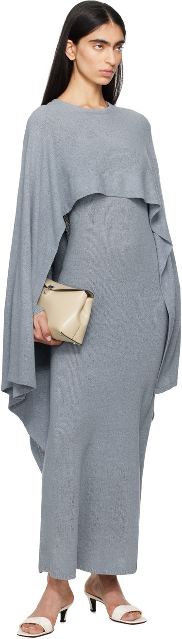 Kjole TOTEME TOTEME Cape Knit Maxi Dress Grå | 252-WRD0168-YA0156, 3