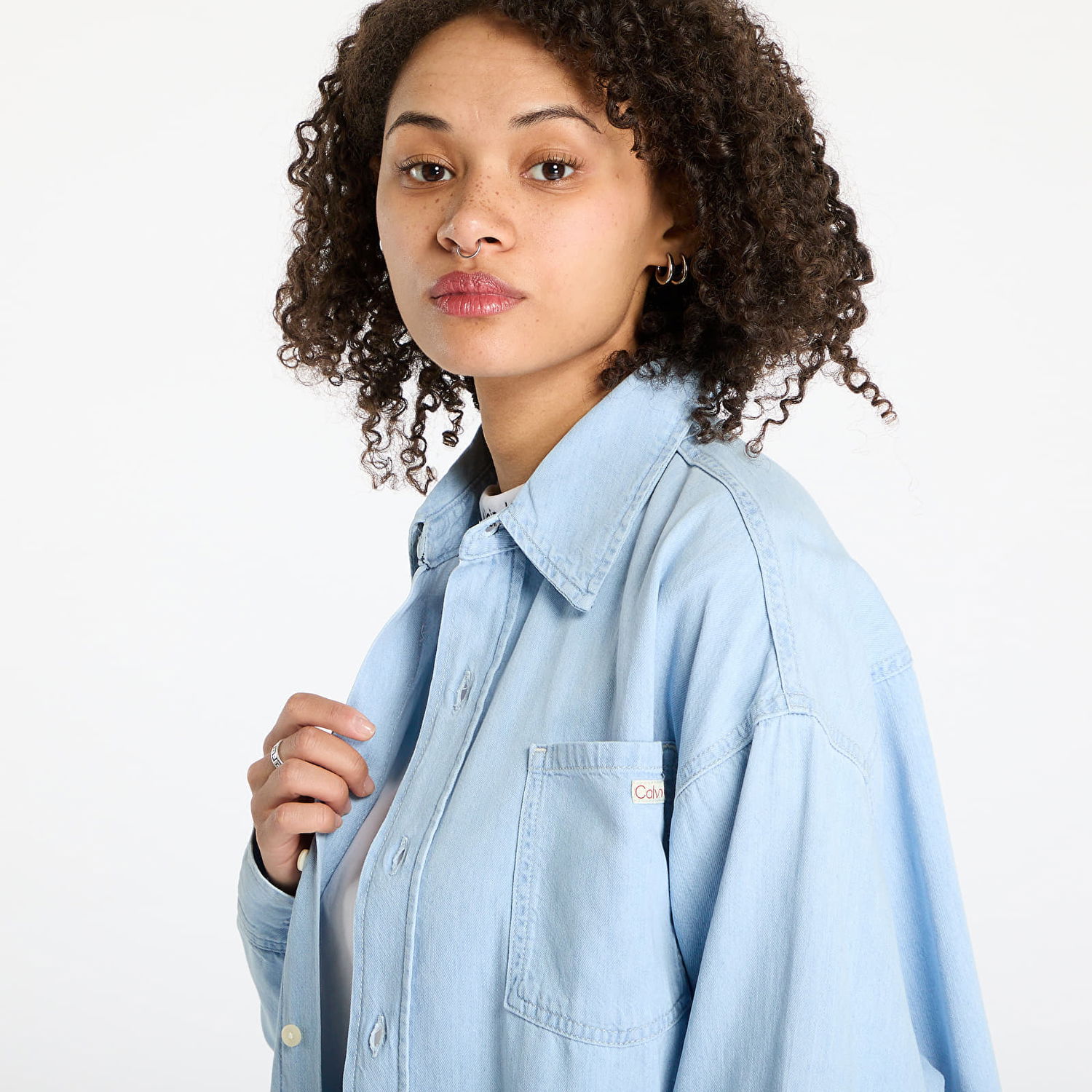 Skjorte CALVIN KLEIN Calvin Klein Jeans Oversized Longsleeve Denim Shirt Blå | J20J225010 1AA, 1