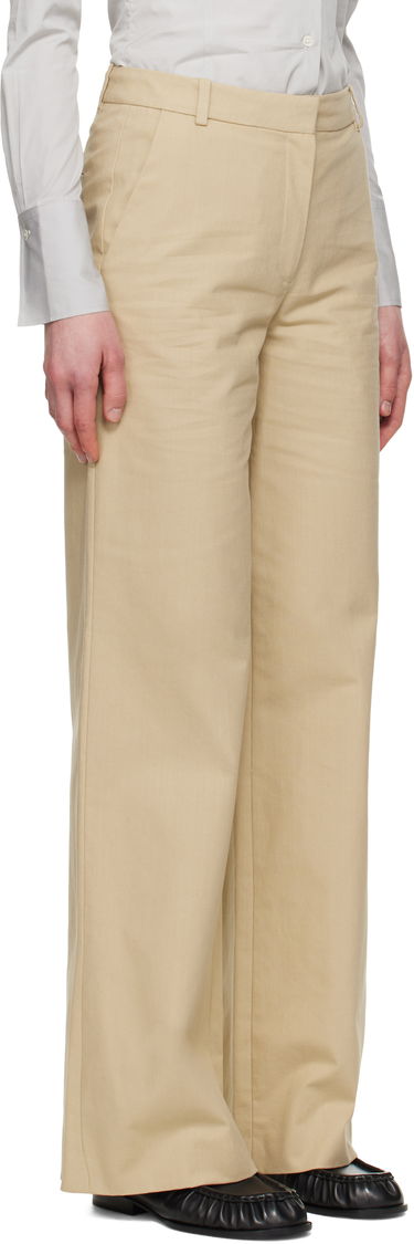 Bukser A.P.C. A.P.C. Margaret Wide-Leg Trousers Beige | COHFU-F08476, 4