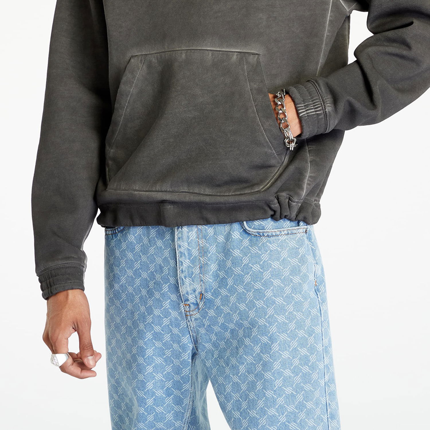 Sweatshirt Reebok Basketball Court Top Bi-Dye Fleece Hoodie Sort | IA2416, 1