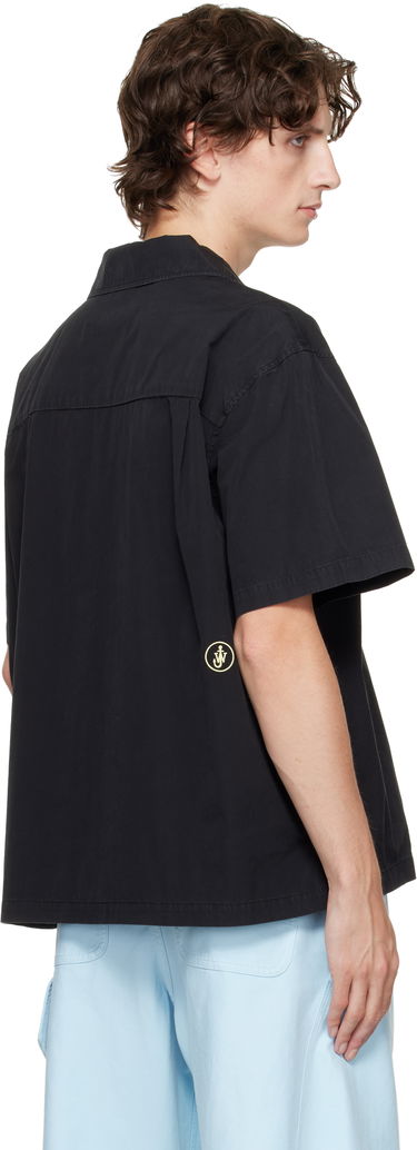 Skjorte JW Anderson Teapot and Teacup Embroidery Spread Collar Short Sleeve Shirt Sort | SH0371-PG1823, 2