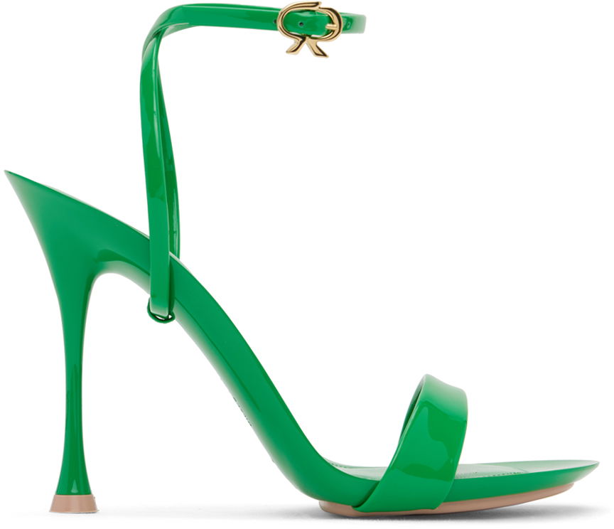 Sneakers og sko Gianvito Rossi Ribbon Heeled Sandals Grøn | G32174.95LAC.VER, 0
