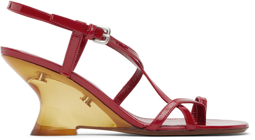 Skopleje Dries Van Noten Dries Van Noten Patent Leather Heeled Sandals Rød | WS251-1644-189