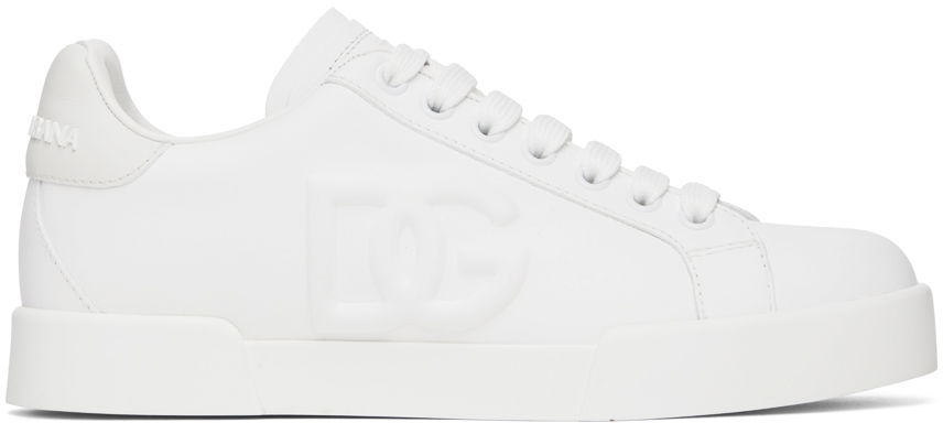 Sneakers og sko Dolce & Gabbana White Portofino DG Sneakers Hvid | CK1545AG084, 0