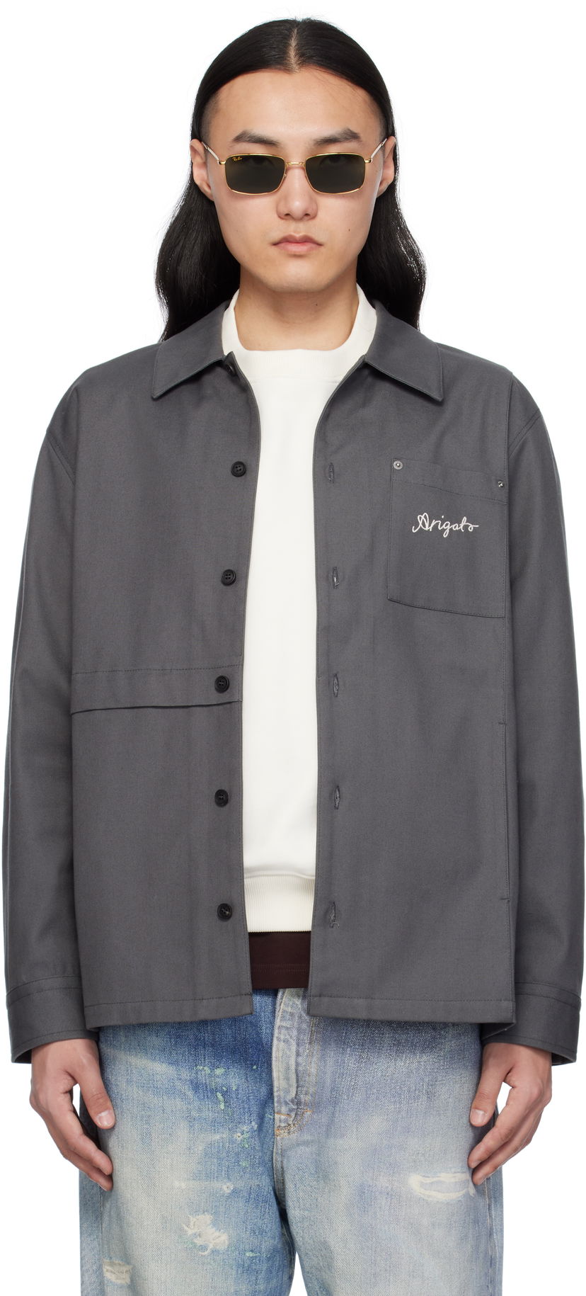 Skjorte AXEL ARIGATO Axel Arigato Rowe Canvas Overshirt Grå | A2917002