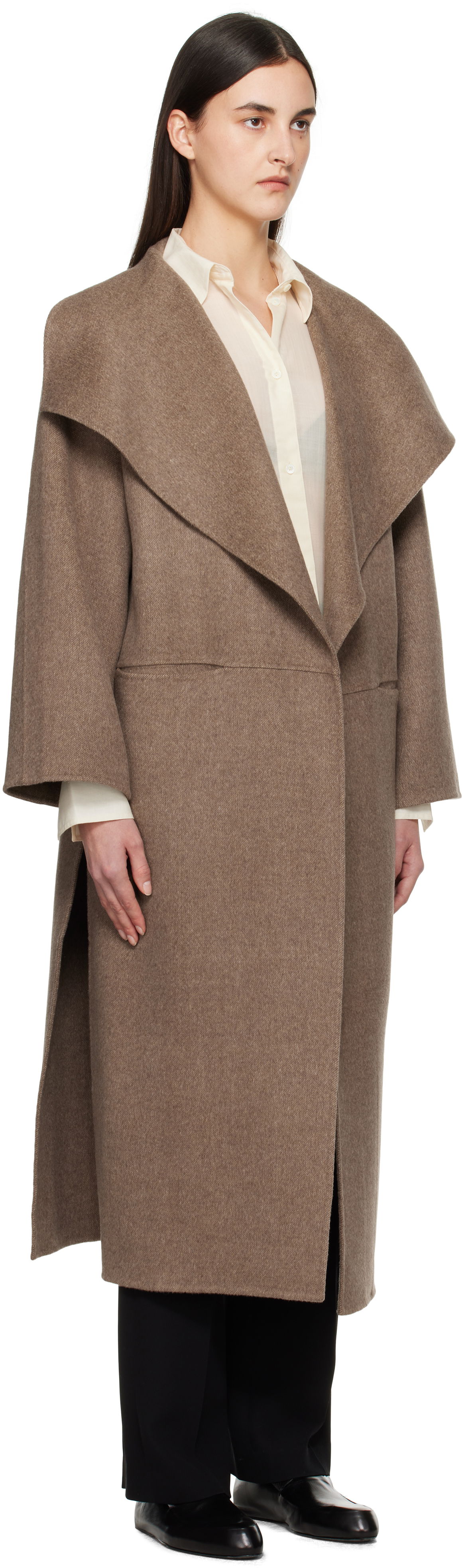 Frakker TOTEME TOTEME Signature Wool Cashmere Coat Brun | 251-WRO885-FB0360, 1