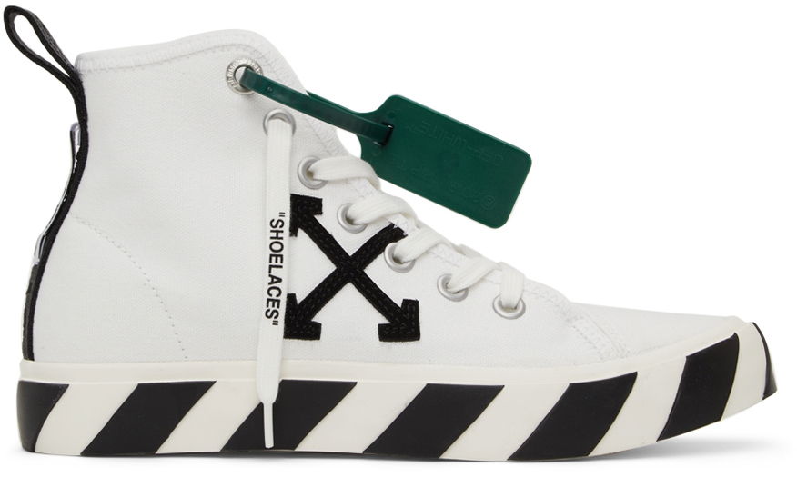 Sneakers og sko Off-White Mid Vulcanized "White & Black" Hvid | OMIA119C99FAB0010110, 0