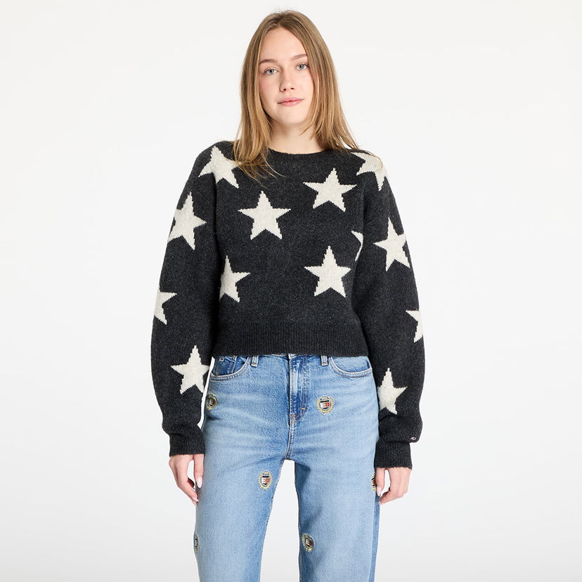Sweater Tommy Hilfiger Star Pattern Sweater Sort | DW0DW19915 0GL