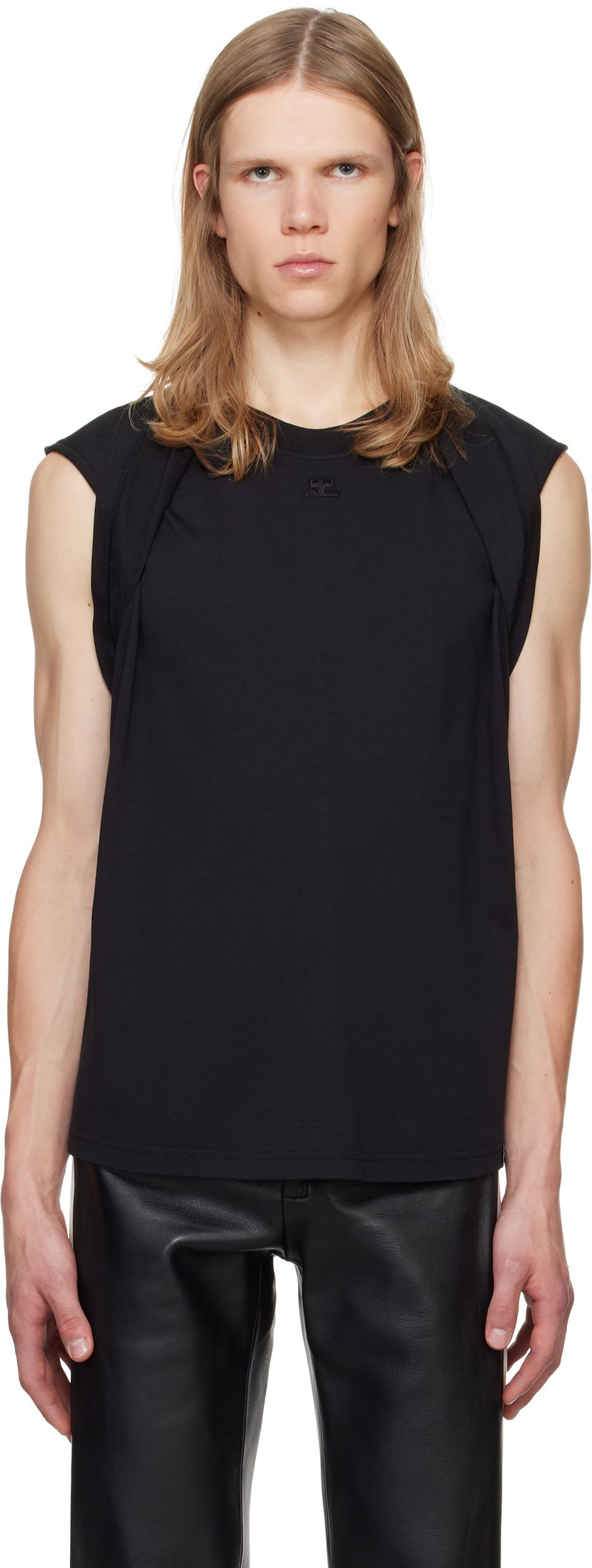 Tanktop Courrèges Courrèges Draped Tank Top Sort | 324JDE081JS0107