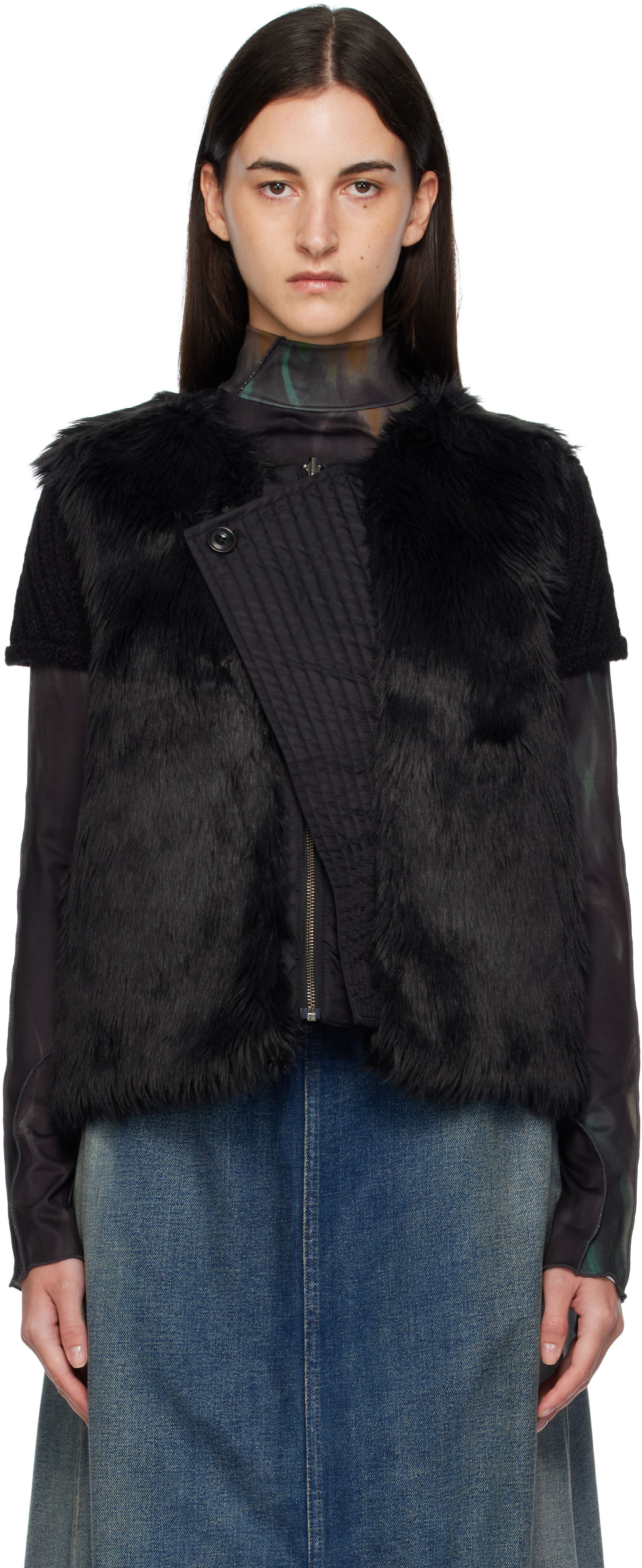 Vest Andersson Bell Andersson Bell Reversible Faux-Fur Vest Sort | awa723u, 0