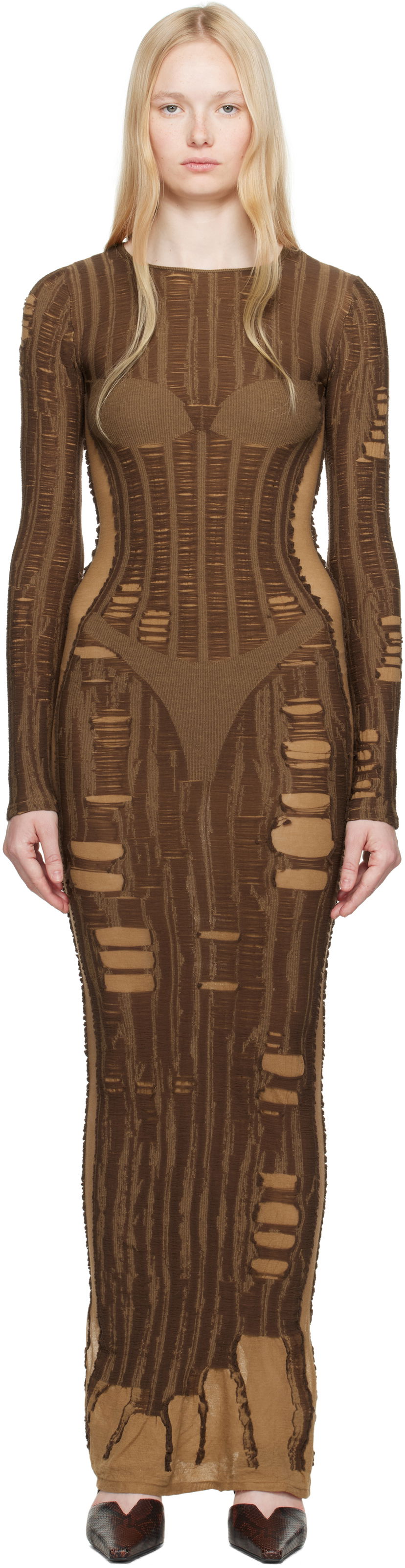 Kjole Diesel Diesel M-Calimera Maxi Dress Brun | A18125 0BJBI