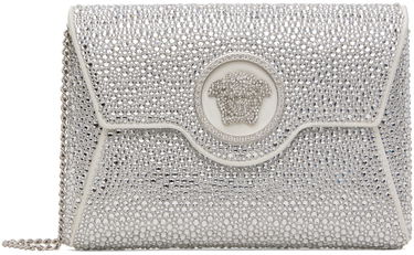 Håndtaske Versace Crystal Embellished Envelope Clutch Bag Hvid | 1003018_1A06487_1W00P, 0
