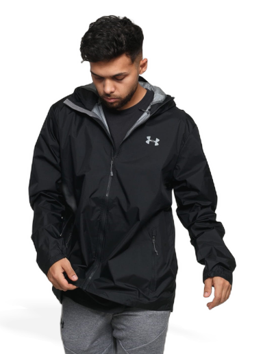 Vindjakke Under Armour Forefront Rain Jacket Sort | 1321439-001
