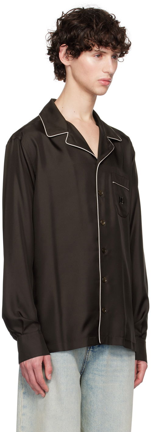 Skjorte Dolce & Gabbana Dolce&Gabbana DG Embroidery Silk Shirt Sort | G5IF1ZFU1S4, 1