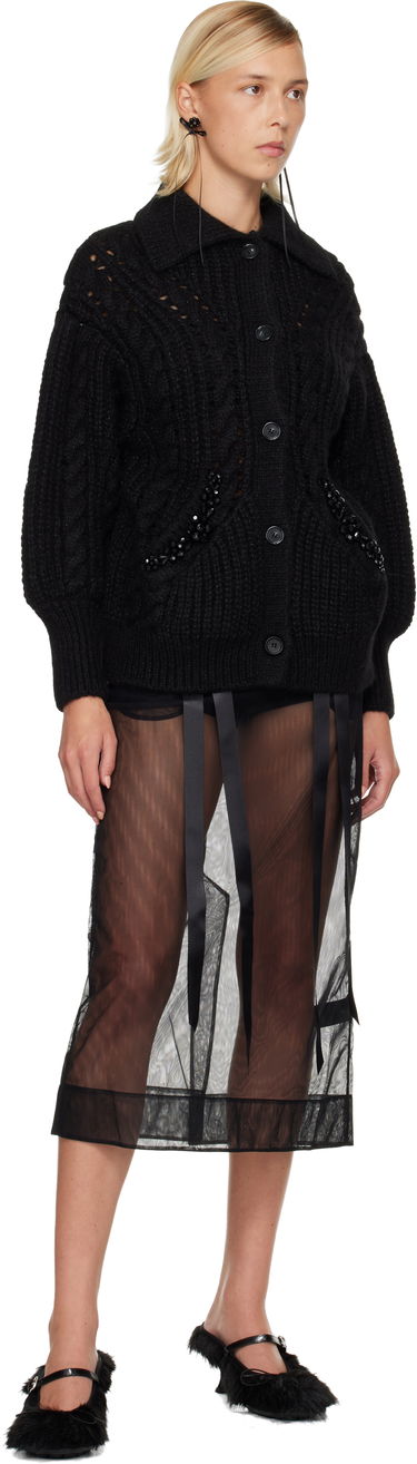 Sweater Simone Rocha Simone Rocha Sculpted Chunky Knit Cardigan Sort | MZMK1B 0665, 3