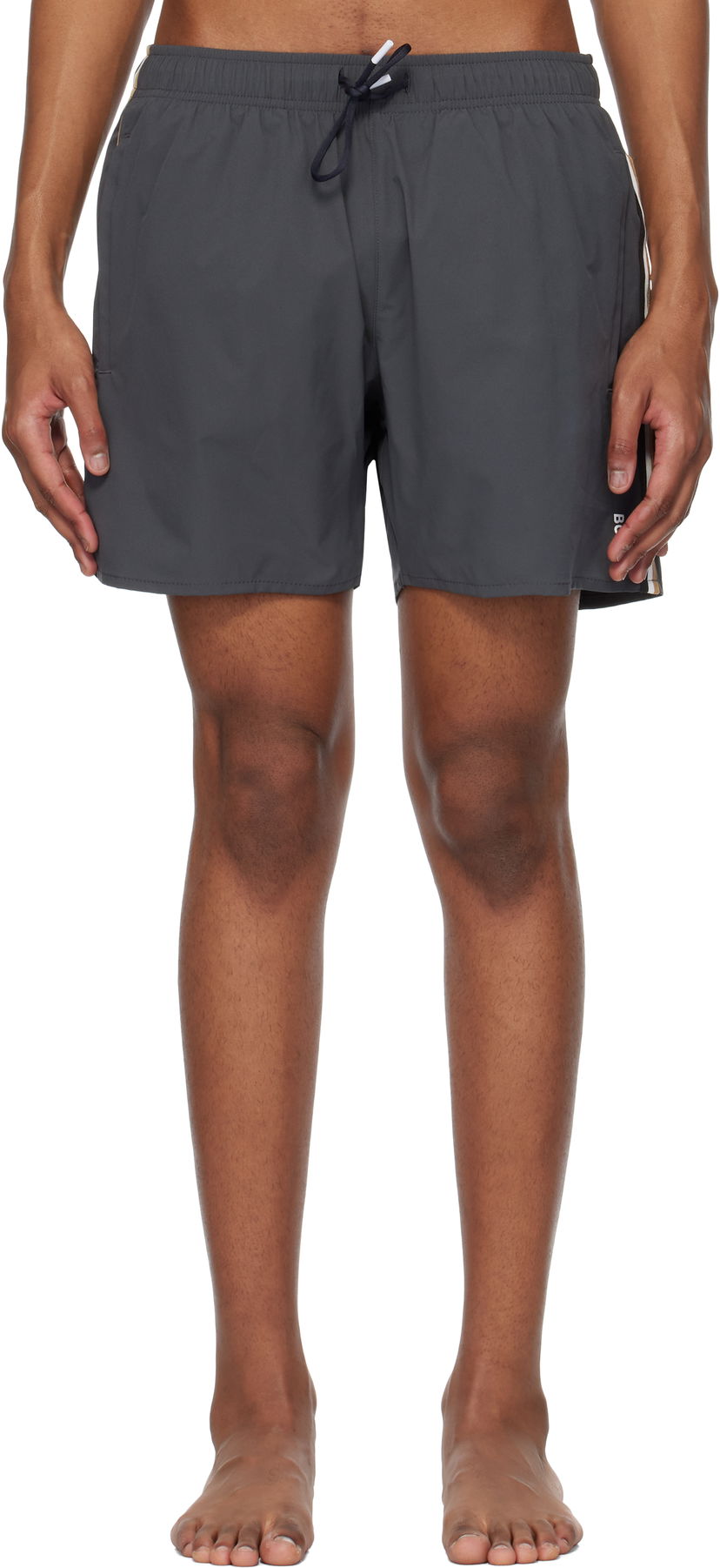Badetøj BOSS Signature Stripe Swim Shorts Grå | 50528291