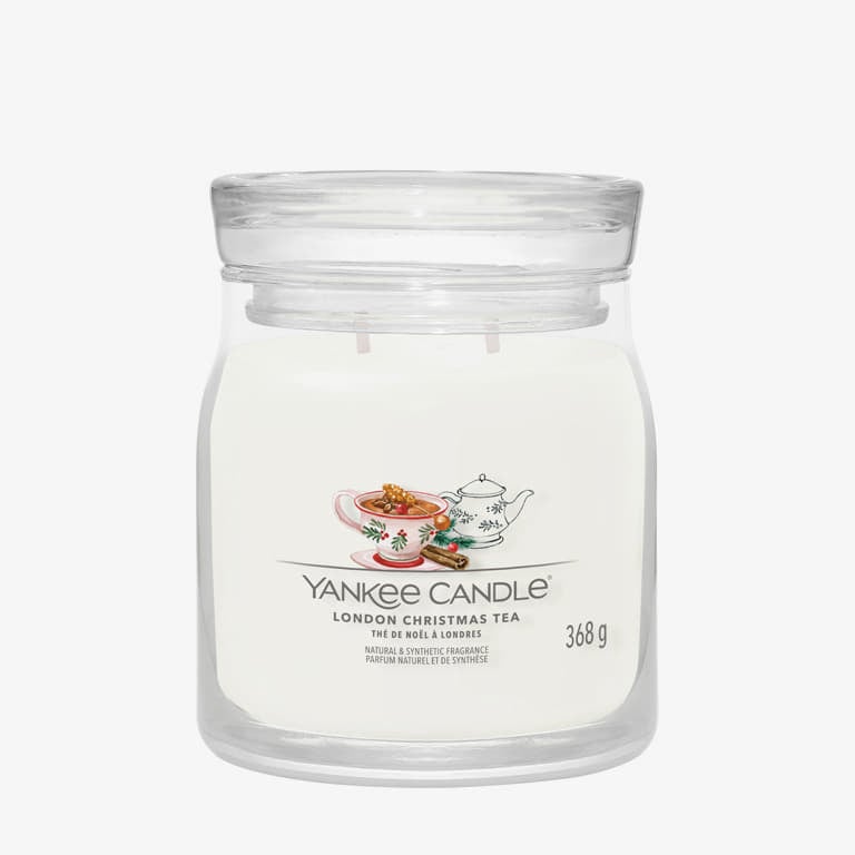 Stearinlys Yankee Candle Scented Candle London Christmas Tea, Medium Jar, 2 Wicks Hvid | 42194, 0