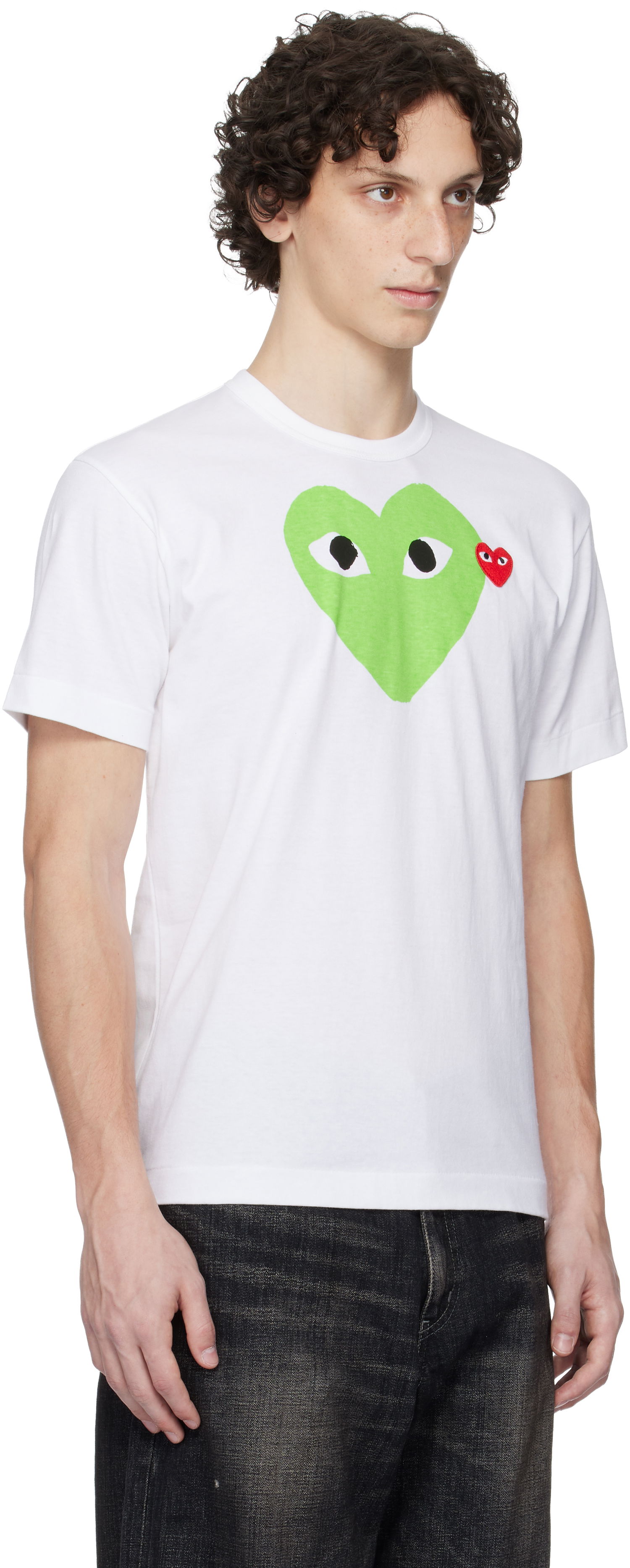 T-shirt Comme des Garçons Play Pastel Heart & Emblem Tee Hvid | AX-T106-051, 1