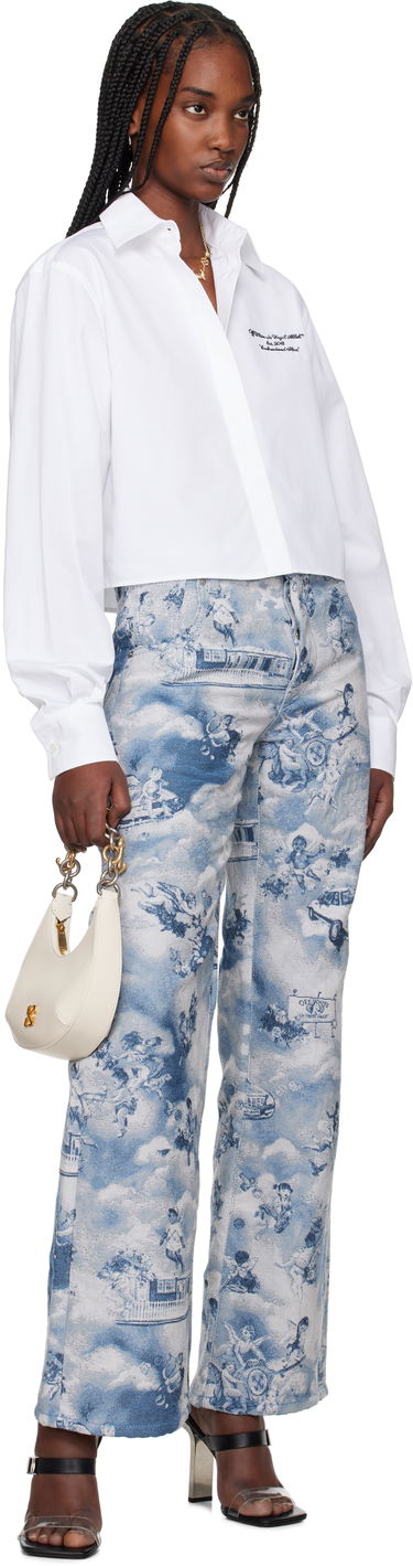 Skjorte Off-White Off-White Poplin Boxy Cropped Shirt Hvid | OWGE02AS25FAB0010110, 3