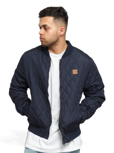 Bomberjakke Urban Classics Diamond Quilt Nylon Jacket Mørkeblå | TB862 navy