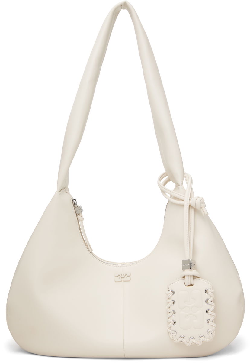 Skuldertaske GANNI GANNI Medium Hobo Bag Hvid | A6838