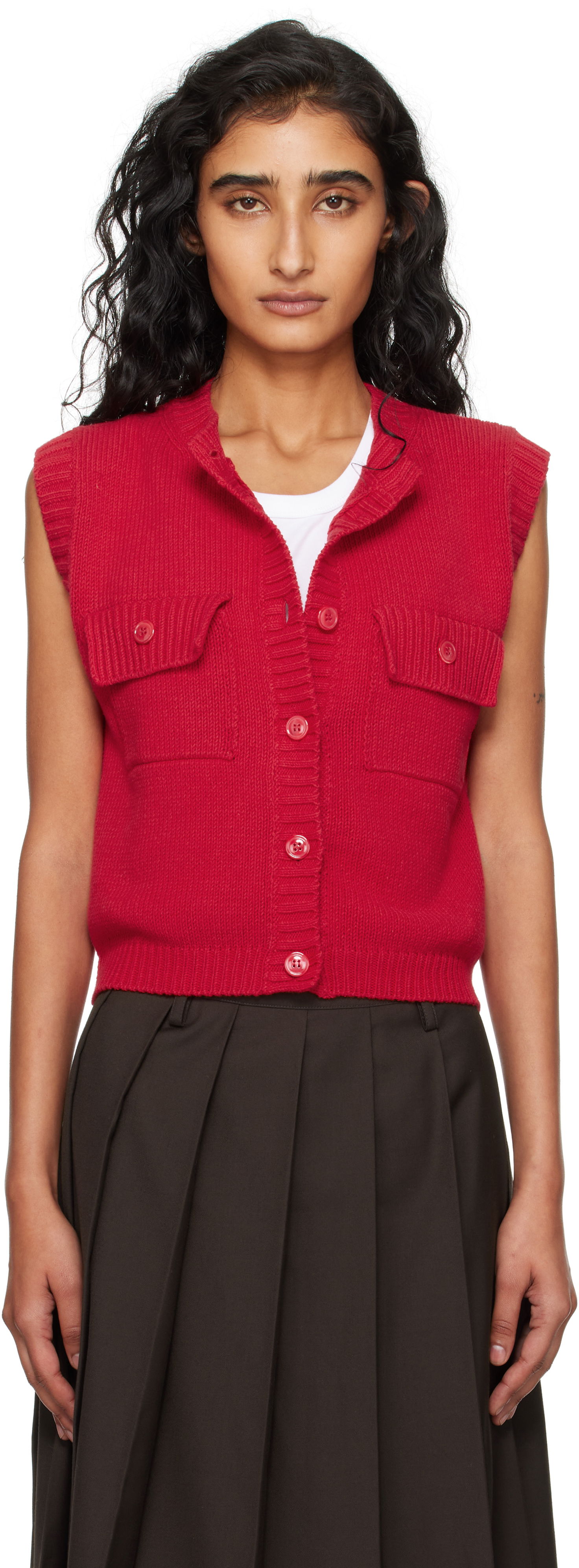 Vest Max Mara Max Mara Caprara Knit Vest Rød | 2525356031600, 0