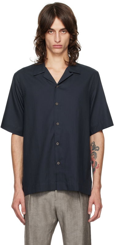 Skjorte Paul Smith Paul Smith Short Sleeve Button-Down Shirt Mørkeblå | M1R-905U-N02417-49, 0