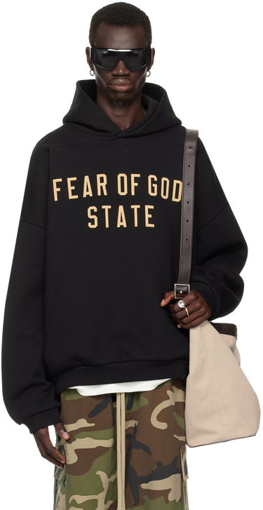 Sweatshirt Fear of God Fear of God ESSENTIALS Printed Logo Hoodie Sort | 192BT246250F, 0